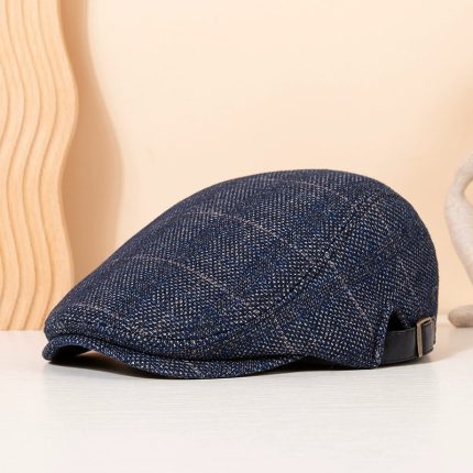 Korean Style Woolen Baseball Cap - Women's Autumn/Winter Warm Visor Hat, Men's Retro Fashion Soft Top Cap